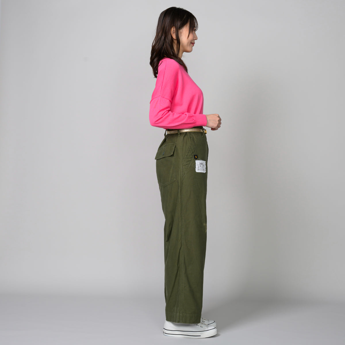 クラッシュ加工チノパンツ