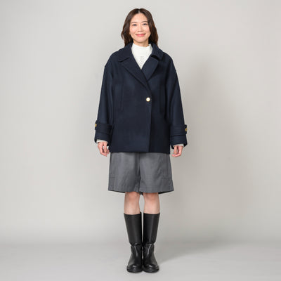スタンドカラーピーコート