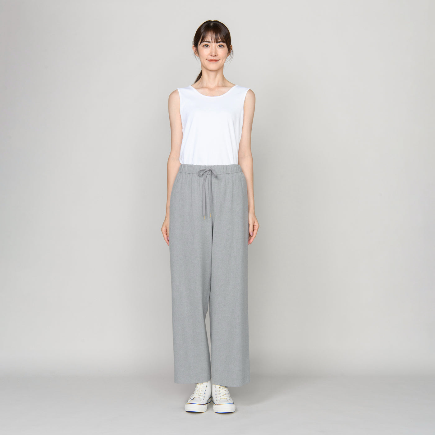 カシミヤタッチ両面起毛ストレートパンツ