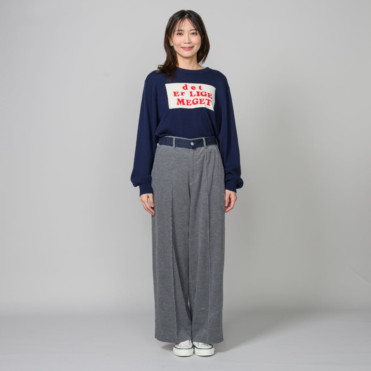 コーデュロイ×デニムベルトパンツ