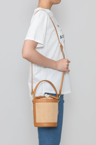 ラフィア丸型2WAYバッグ (made
  in italy)