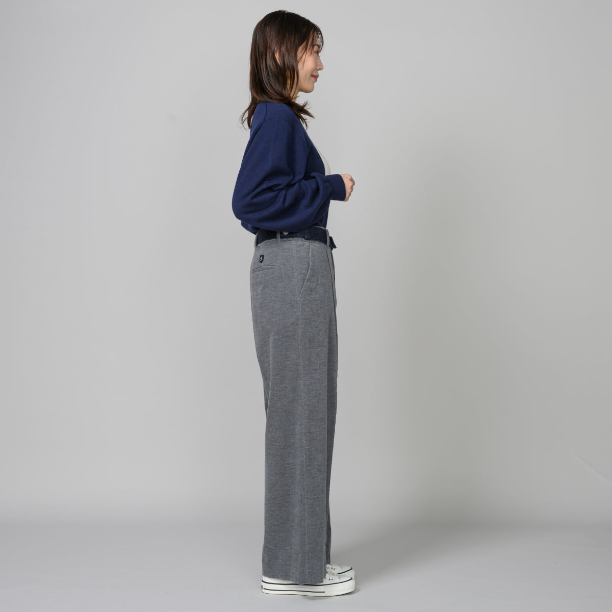コーデュロイ×デニムベルトパンツ