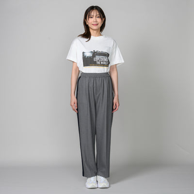 同素材切替ライン入りパンツ