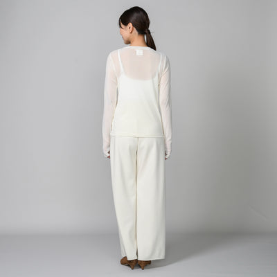 サムホール付きシースルーロングTシャツ