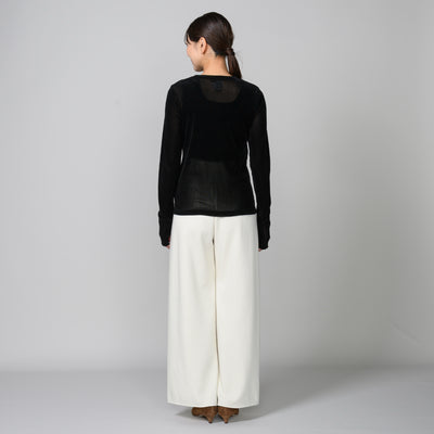 サムホール付きシースルーロングTシャツ