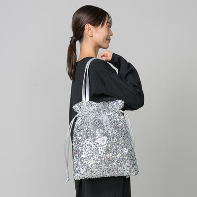 スパンコール巾着トートバッグ(A4対応)