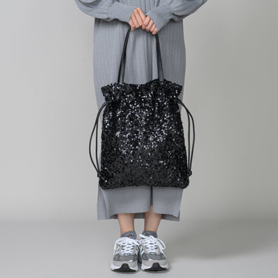 スパンコール巾着トートバッグ(A4対応)