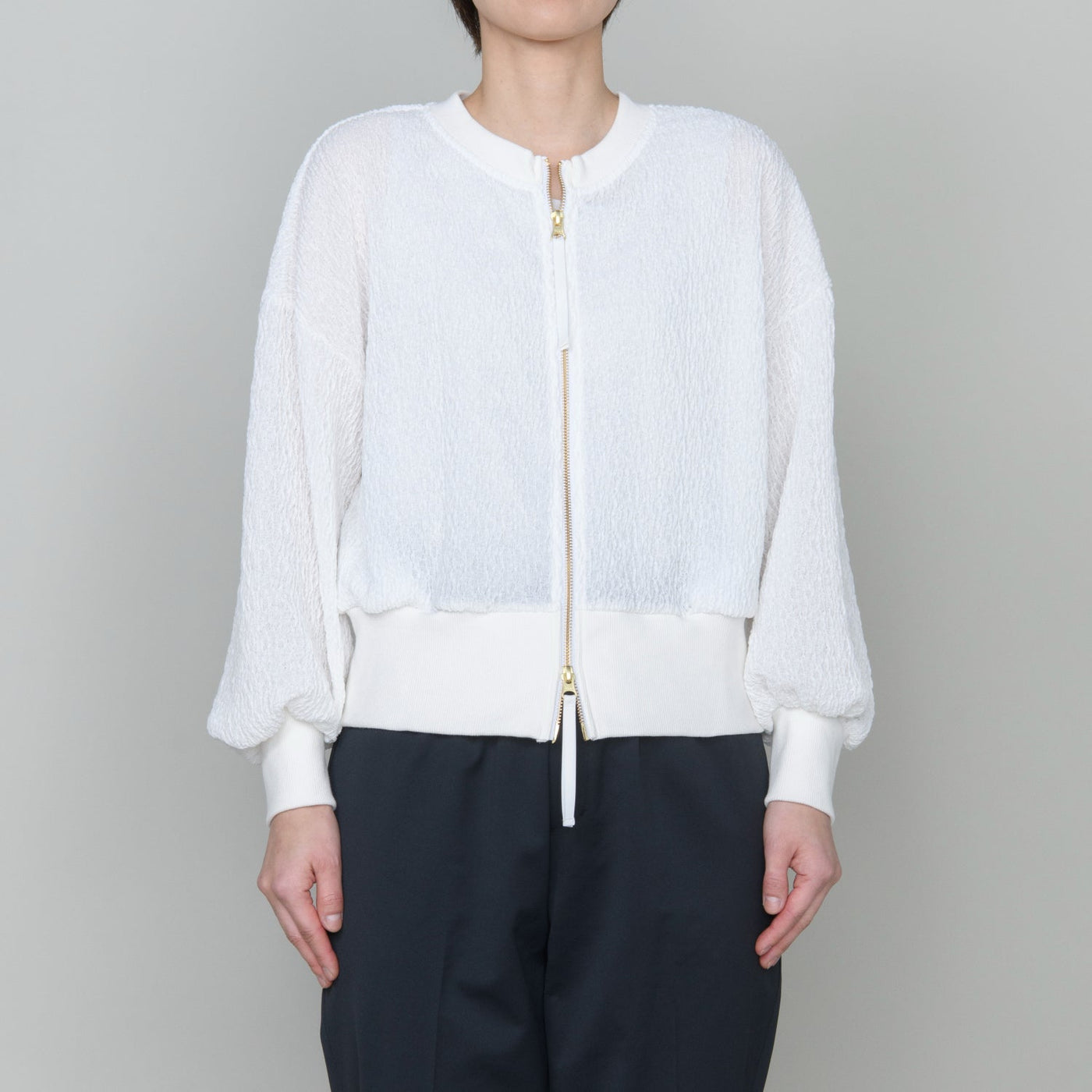 フクレ楊柳ジップブルゾン