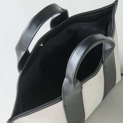 フェイクレザーキャンバストートバッグ